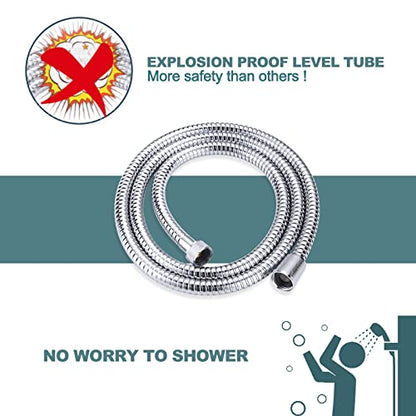 Chrome Finished Shower Hose, 79 Inch SUS 304 Stainless Steel Extra Long Handheld Shower Head Hose for Pet Bathroom Cleaning - color: Chrome, size: 79inch