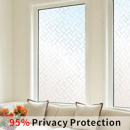 Window Privacy Film with Tool, Static Cling Frosted Glass Window Film, Non-Adhesive Window Clings Sticker, Heat Control UV Blocking for Bathroom Home Office, 17.5 x 78.7 Inch - color: Frosted, size: 17.5 x 78.7 Inch