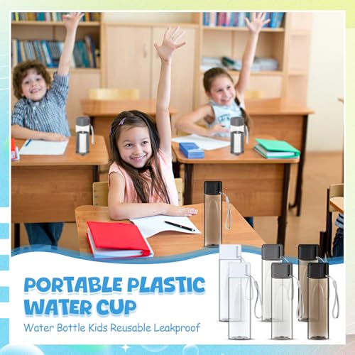 Mifoci 20 Pack 17 oz Plastic Water Bottles, Grey, White, Black, Rectangle - color: Grey, White, Black