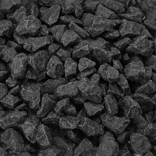 10 Pound Gravel Rocks, 0.5-0.7 Inches Polished Pebbles for Plants, Fish Tank, Clear Vase and More, Natural Black Stones