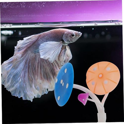 Betta Fish Mushroom Hammock Soft Bed Pad for Betta Fish Resting and Spawning Lifelike Aquarium Decoration Accessory