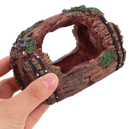 BETOOKY Barrel-Shaped Fish Shrimp Hiding House Resin Aquarium Decoration Large Red Shelter Ornament for Freshwater Fish Tank Landscaping and Betta Hideout