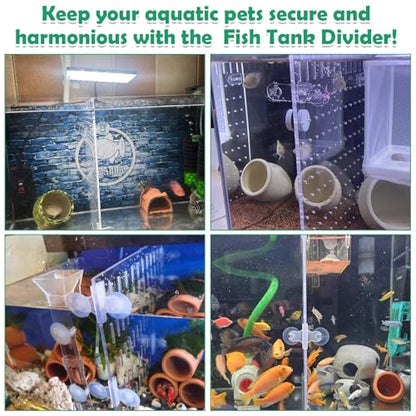 Fish Tank Divider, Size: 30 x 25 cm/11.81 x 9.84 in, Acrylic Aquarium Divider with 8 PCS Suction Cups, Transparent Fish Tank Separator for Betta Fish