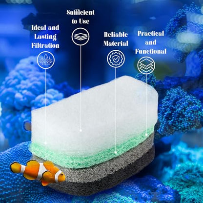 26 Pcs Canister Filter Maintenance Kit Compatible with Fluval 106/107/206/207, Water Polishing Pad, Ammonia/Phosphate/Nitrite Remover Pads, Silicone Lube