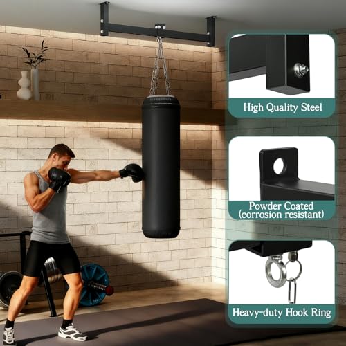 Heavy Bag Hanger w Roller Wall Ceiling Mount 42'' , up to 300 LB Capacity