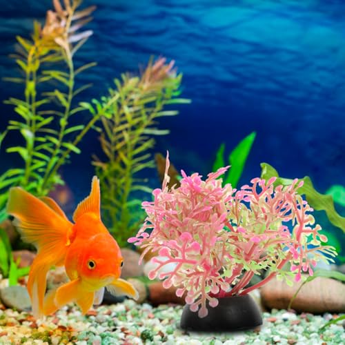 BESPORTBLE Artificial Aquarium Plants Mini Simulation Water Grass for Fish Tank Decor Plastic Aquatic Plant Adornments Betta Fish Tank Accessories Natural Style Aquarium Supplies 20 Pcs