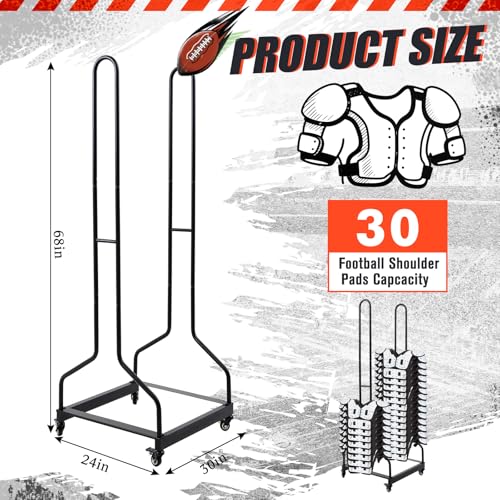MorningRo Football Shoulder Pad Rack with Locking Wheels for Easy Moving
