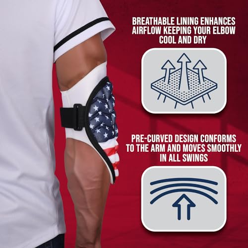 Exxact Sports Defender Baseball Elbow Guard - color: USA Flag, size: Youth