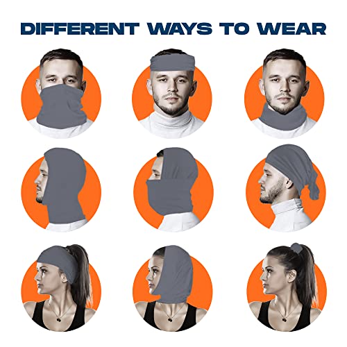 ARMORAY Face Mask Washable & Reusable Balaclava Neck Gaiter-Sun Protection Bandana Scarf Masks for Men & Women Hiking Fishing - color: Gray