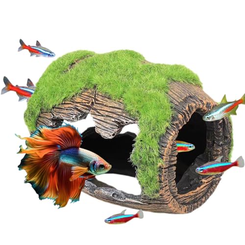 Fish Tank Accessories Decorations, Aquarium Hideout Cave for Betta, Fish Tank Ornament 3.5" - color: Small Cask