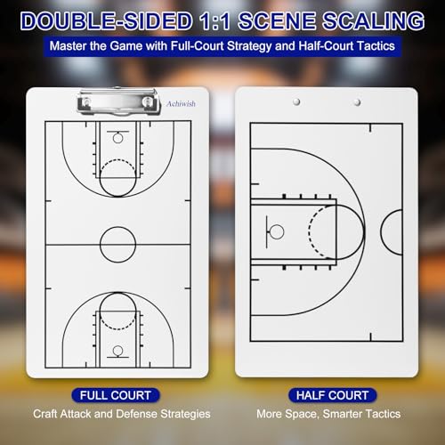 Basketball Clipboard for Coaches, Double-Sided Dry Erase Board - style: Basketball