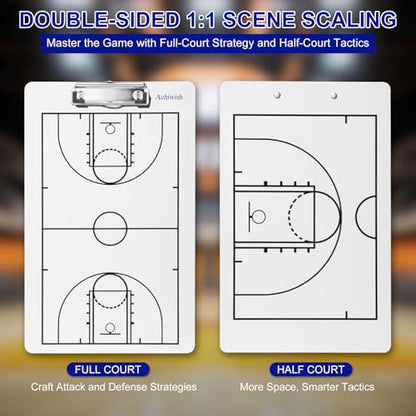 Basketball Clipboard for Coaches, Double-Sided Dry Erase Board - style: Basketball
