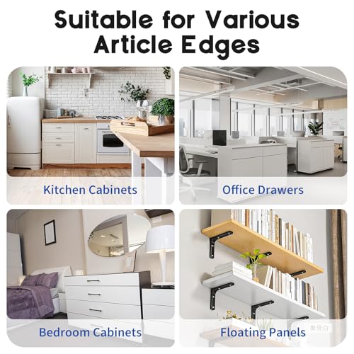 Cabinet Protector Edge Guard (Pack of 12), 17.7" Clear PVC Cabinet Edge Protectors for 3/4" Thick Kitchen Cabinets Doors – Slip-On No-Tool Sliding Installation - size: 17.7 Inches