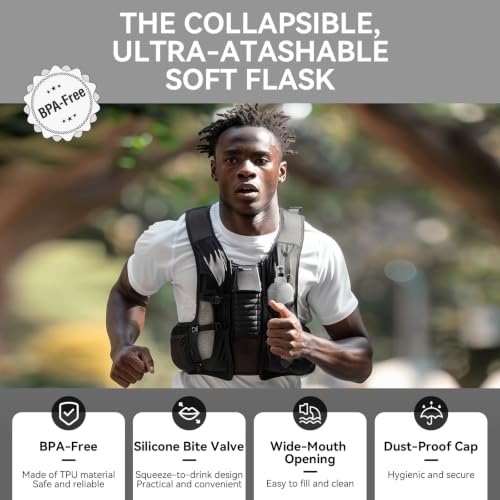 250ml Soft Flask Soft Water Bottle for Running, Hiking, Cycling and Climbing - 2Pcs White - color: 250ml, 2 white