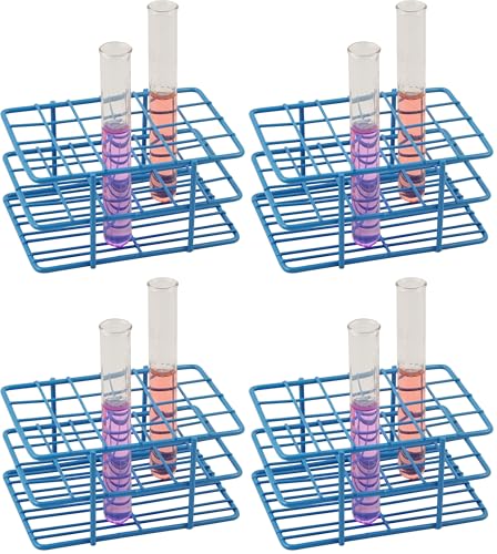 EISCO Blue Epoxy Coated Steel Wire Test Tube Rack, 24 Holes, Outer Diameter Permitted of Tubes 15-16mm or Less, 4 X 6 Format (Pack of 4) - size: Pest Repeller v.475 (Pack of 4)