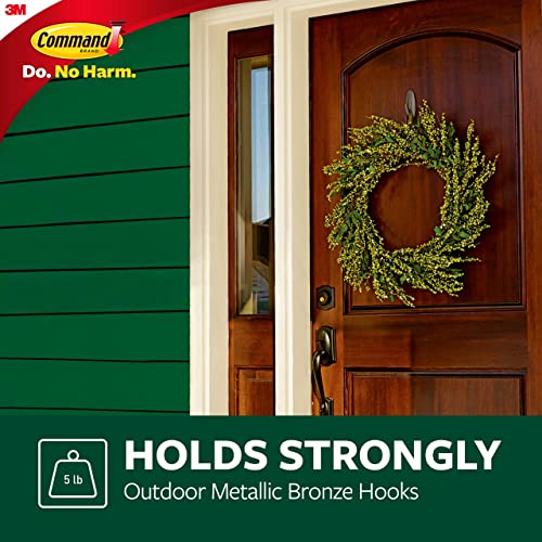 Command Outdoor Metallic Bronze Hooks, 3 Hooks, 4 Strips - style: 3 Hooks, 4 Strips