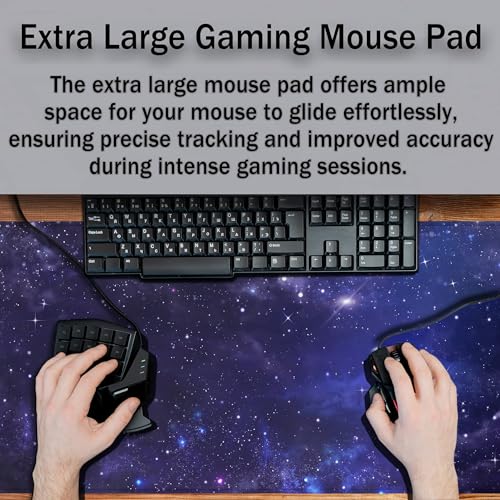Office Desk Pad Galaxy Universe, Gaming Mousepad XXL Mouse Pads Large Mouse Pad, Work Desk Mat Non-Slip Rubber Base, 35.4 X 15.7 inch for Work/Game/Office Starry Night Sky Stars Outer Space - color: Galaxy Universe