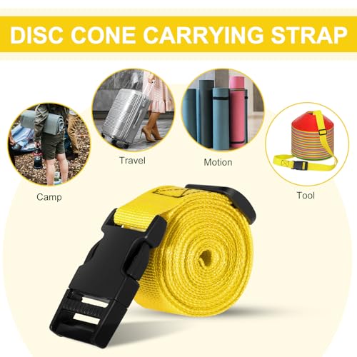 6.5 Feet Strap Cone Carrier,Sport Cone Carrying Strap for Soccer Training and Agility Practice - color: Yellow
