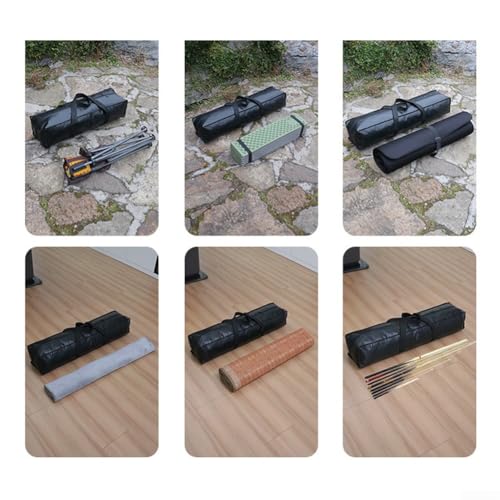 Tent Pole Bag Oxford Cloth Camping Storage Fishing Rods Awning Frame Clubs Carry Case with Reinforced Bottom Black 59.1 Inch(60 * 25 * 25 cm)