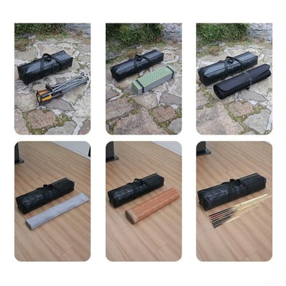 Tent Pole Bag Oxford Cloth Camping Storage Fishing Rods Awning Frame Clubs Carry Case with Reinforced Bottom Black 59.1 Inch(60 * 25 * 25 cm)