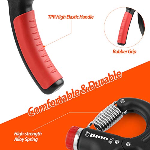 NIYIKOW Grip Strength Trainer, Hand Grip Strengthener, Grip Strengthener, Adjustable Resistance, Forearm Strengthener, Perfect for Musicians Athletes - color: Orange