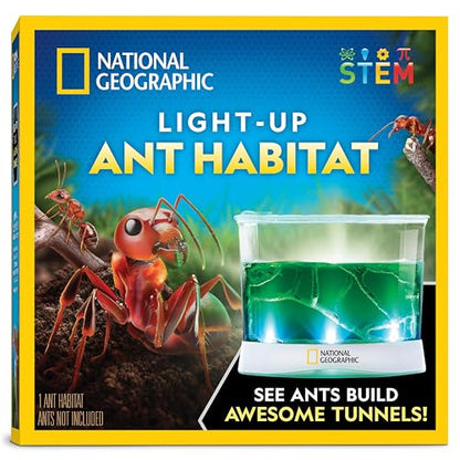 National Geographic Ant Habitat Kit - Light-Up Ant Terrarium with Built-in Magnifiers, Tunnel Starter Tool & More, Ant Activities for Kids, Ant Home, Ant Colony, Ant Habitat, Ant House for Kids - style: Ant Habitat