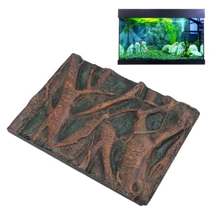 CDQL Aquarium Terrarium Background, Multipurpose 3D Reptile Background, Foam Aquarium Decor Backgrounds, Easy to Assemble for Reptiles Lizard Fish Frog (H)