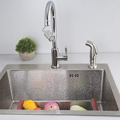 Universal Kitchen Side Sprayer Compatible with Moen Faucet, Kitchen Sink Faucet Sprayer Replacement with Quick Connector/Hose/Holder, Pull Out Sprayer Head Replacement, Easy to Install, Brushed Nickel