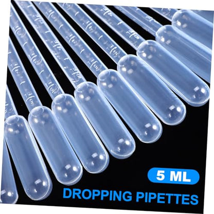 100pcs Plastic Dropper Pipettes Transfer Pipettes for Aquarium Feeding Graduated Dropping Read Scale Laboratory and Classroom Use