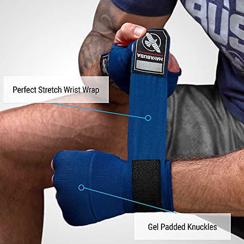 Hayabusa Quick Gel Hand Wrap Boxing Gloves - color: Blue, size: Large