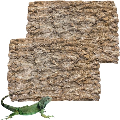 2PCS Cork Terrarium Background 15.7x11.8in Natural Cork Large Bark Backdrop Reptile Climbing Mat Habitat Decor for Spider Lizard Chamelon Turtle Beared Dragon - size: 2PCS-15.7x11.8in