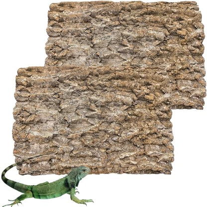 2PCS Cork Terrarium Background 15.7x11.8in Natural Cork Large Bark Backdrop Reptile Climbing Mat Habitat Decor for Spider Lizard Chamelon Turtle Beared Dragon - size: 2PCS-15.7x11.8in