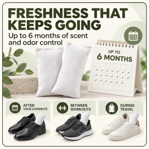 Perfa Shoe Deodorizer Pack of 2 - Linen Scent Odor Eliminator