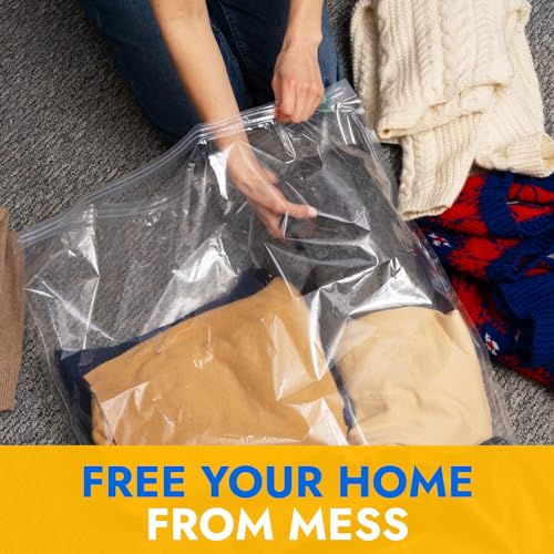 16" x 16" Reclosable Plastic Zip Bags, Pack of 100, 6 Mil Heavy-Duty Clear Poly Bags, Resealable for Food, Clothes, Hardware, Jewelry - size: 16"W x 16"H