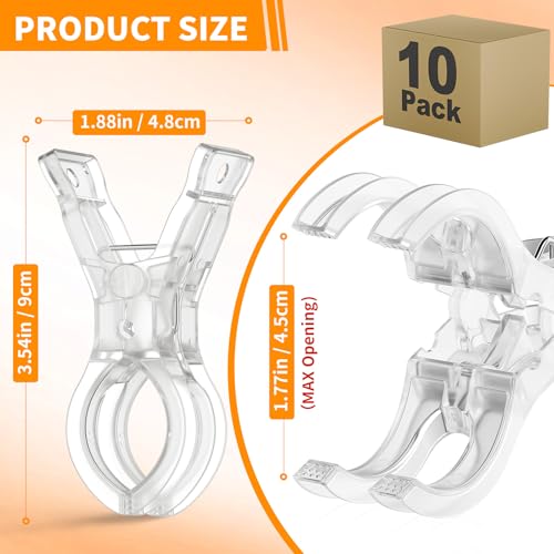 10 Pack Balloon Arch Clips, Large Clear Spring Clamps for Backdrop, 3.5'' Plastic Clips Supplies for Birthday Decoration Accessories Beach Towels Crafts Swimming Pool Photography Studios