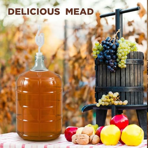 Wine Making Kit Include 5 Gallon Carboy, 6.5Gallon Bucket,Lid, Automatic Siphon, Hydrometer, Alcohol Percentage Tester, Bottle Filler, Airlock, Plug Funnel for Primary & Secondary Fermentation