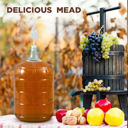 Wine Making Kit Include 5 Gallon Carboy, 6.5Gallon Bucket,Lid, Automatic Siphon, Hydrometer, Alcohol Percentage Tester, Bottle Filler, Airlock, Plug Funnel for Primary & Secondary Fermentation