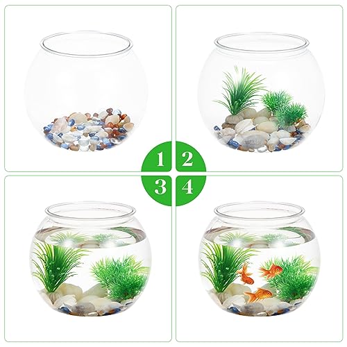 Plastic Fish Bowls, Round Plastic Fish Tank 2 Gallon Aquarium Hydroponic Planter Floral Container for Prizes, Party, Table Centerpiece Home Decor
