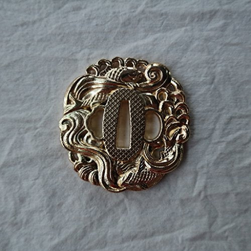 Japanese Katana Sword Guard (Tsuba) - Hand-Forged Alloy Samurai Tsuba 3.2", Authentic Iaido Accessory for Sword Collection, Durable Fitting Model 051-063 - color: 061HJ