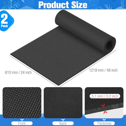 2PCS Aquarium Leveling Mat for Under Tank, 48" x 24" x 0.2" Neoprene Foam, Non-Slip Shockproof Self Leveling Fish Tank Mat, Easy to Cut, Water Compressible Mat for Uneven Surfaces, Black - size: 48x24 In -2P