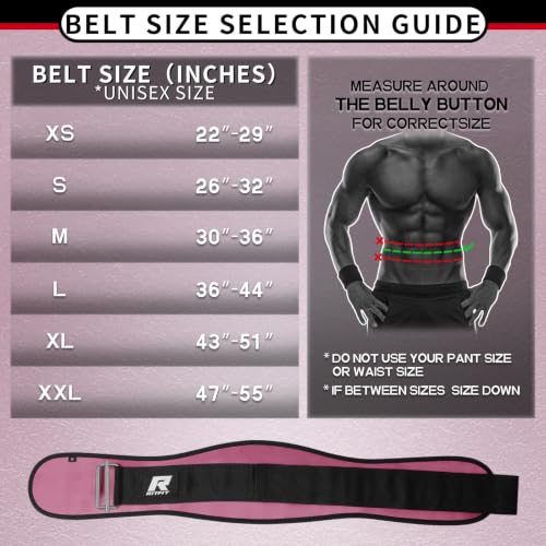 RitFit Weight Lifting Belt 6 Inch for Squats Deadlift Strength Training - color: Pink, size: S(26"-32")