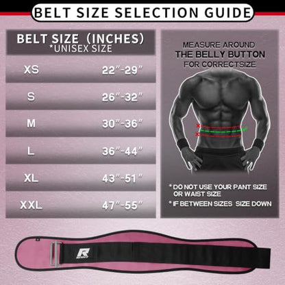RitFit Weight Lifting Belt 6 Inch for Squats Deadlift Strength Training - color: Pink, size: S(26"-32")