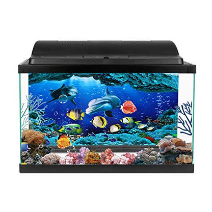 Background Poster Decorative Sea World Paintings PVC Sticker Landscape for Aquarium Fish Tank (61 * 30cm) - size: 61*30cm