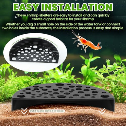 2 Pack Shrimp Cave,Shrimp Hides for Aquarium,ShrimpHideouts Stealth Caves,Shrimps Breeding Protector,Shrimps Breeding Cave Shelter Aquarium Tunnel for Fish Tank Accessories Decor
