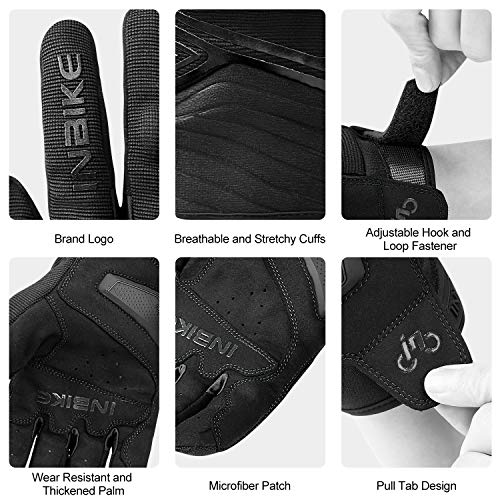 INBIKE Motorcycle Gloves Breathable Mesh Touchscreen Hard Knuckles - color: Black, size: Medium