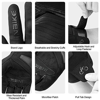 INBIKE Motorcycle Gloves Breathable Mesh Touchscreen Hard Knuckles - color: Black, size: Medium