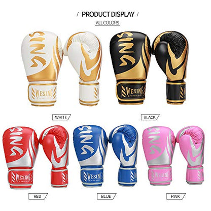 WESING Boxing Gloves for Men 14 Oz MMA Training Sparring Gloves 16 Oz Punch Mitts - color: Red, size: 10 Oz