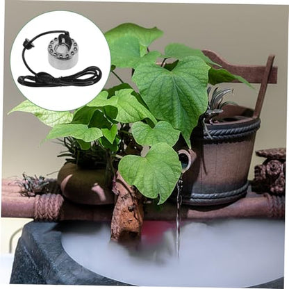 POPETPOP USB Mist Maker with LED Lights and Splash Guard for Fish Tanks Vases and Rockery Decoration Ultrasonic Fogger Enhances Garden Elegance