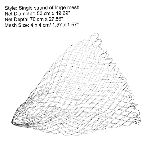 Fishing Net Replacement, Dia.19.7" PE Replacement Mesh Landing Fish Nets for Freshwater Saltwater Fishing, Gray