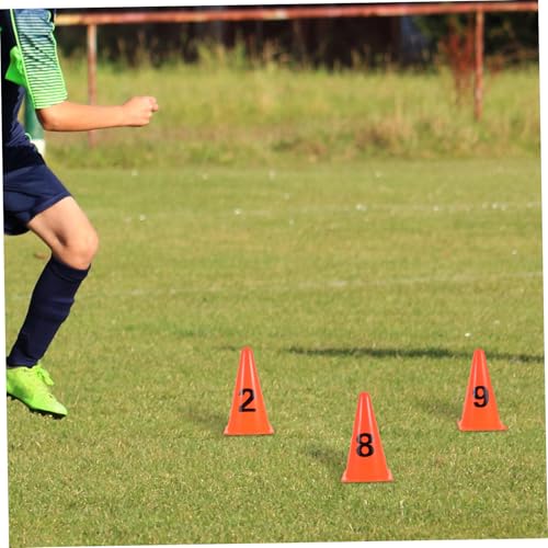 Toyvian 15pcs Plastic Numbered Training Cones Soccer Agility Markers for Basketball and Sports Practice Lightweight and Portable Numerical Identification for Drill Management